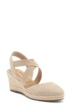 Me Too Skylen Espadrille Wedge Sandal In Sesame Metallic