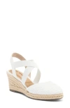 Me Too Stelle Espadrille Wedge Sandal In White Eyelet