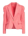 Me Unlimited &  Woman Blazer Coral Size 8 Linen In Red