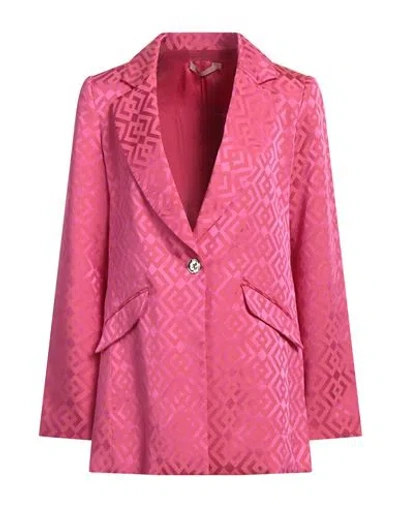 Me Unlimited &  Woman Blazer Fuchsia Size 10 Polyester, Viscose In Pink