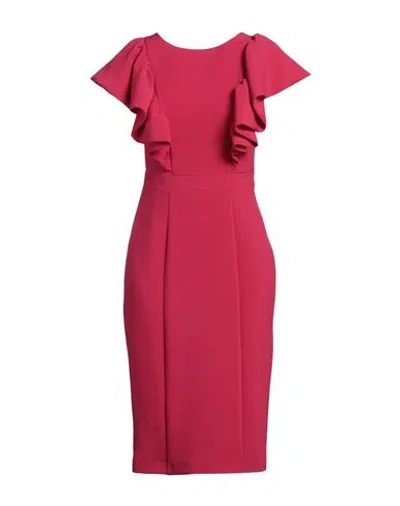 Me Unlimited &  Woman Midi Dress Garnet Size 10 Polyamide, Elastane In Red