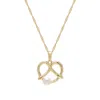 Me30 Women's Gold Timeless Meet Love Pretzel Pearl Necklace In Gold