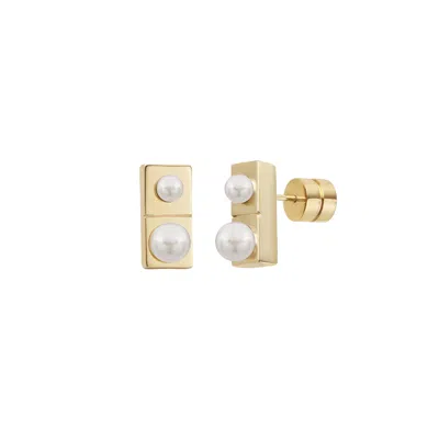 Me30 Women's Gold Urban Chic - Fusion Pearl Earrings S
