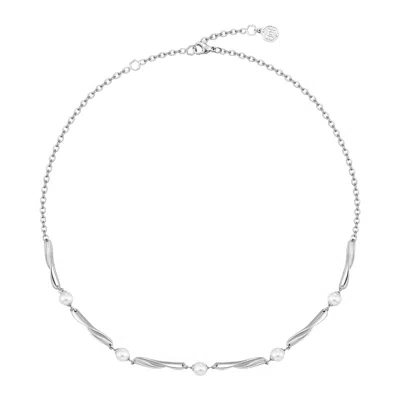 Me30 Women's Silver Urban Chic Undulation Pearl Necklace S