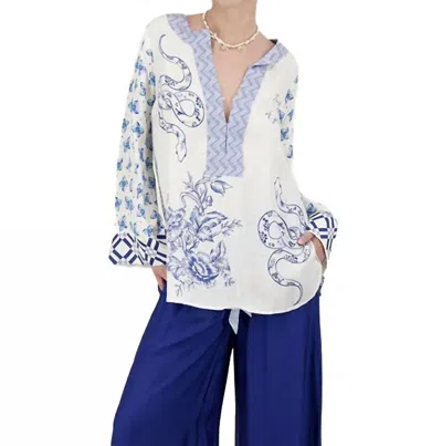 Me369 Amalfi Tunic In White/blue
