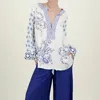 Me369 Amalfi Tunic In White/blue In Multi
