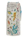 Me369 'amber' Multicolor Wrap Skirt With All-over Print In Viscose Woman In Multicolor