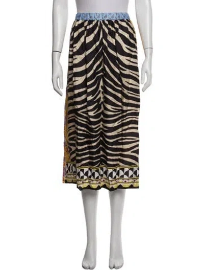 Pre-owned Me369 Animal Print Midi Length Skirt In Neutrals