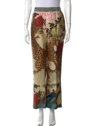 Pre-owned Me369 Animal Print Wide Leg Pants In Multicolor