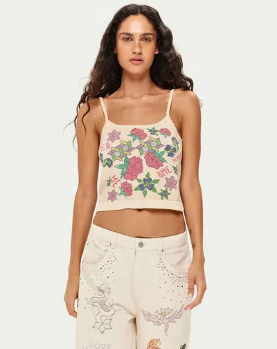 Me369 Billie Camisole Top In Cream In White