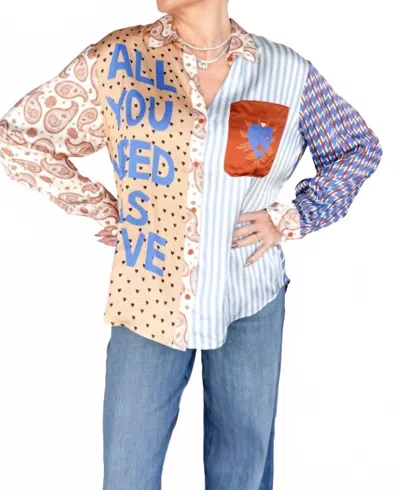 Me369 Camilla Mix Pattern Shirt In Love In Multi