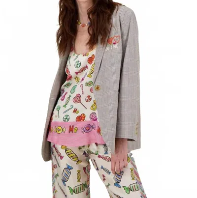 Me369 Freya Blazer In Checks Hello In Gray