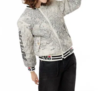 Me369 Goldie Bomber Jacket In Tiger In Gray