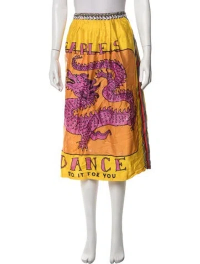 Pre-owned Me369 Graphic Print Midi Length Skirt In Multicolor