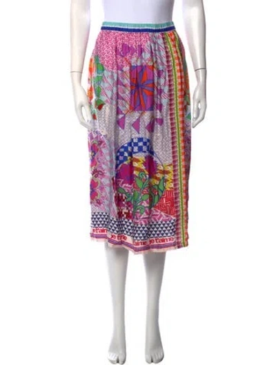 Pre-owned Me369 Graphic Print Midi Length Skirt In Multicolor