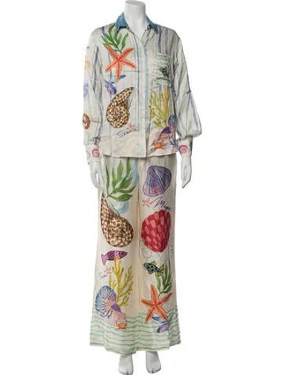 Pre-owned Me369 Graphic Print Pant Set In Neutrals