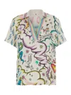 Me369 'korin' Multicolor Shirt With V Neck And All-over Print In Viscose Woman