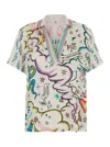 Me369 'korin' Multicolor Shirt With V Neck And All-over Print In Viscose Woman In Multicolor