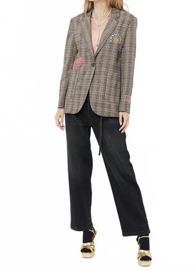 Me369 Linda Tartan Lucky Jacket In Grey In Gray