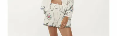 Me369 Lola Embroidered Shorts In Kisses In Multi