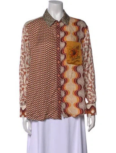 Pre-owned Me369 Patterned Long Sleeve Top In Multi