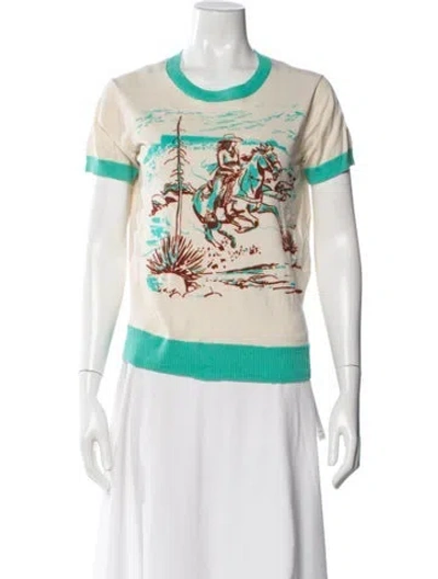 Pre-owned Me369 Printed Crew Neck Sweater In Multi