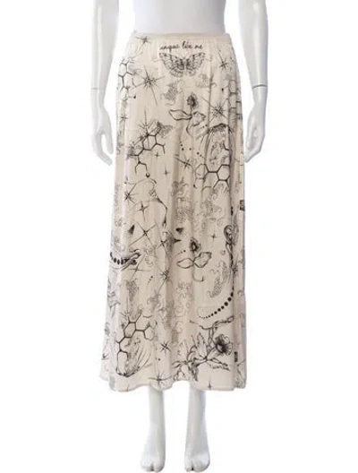 Pre-owned Me369 Printed Long Skirt In Neutral