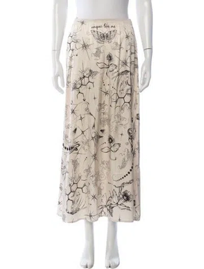 Pre-owned Me369 Printed Long Skirt In Neutrals