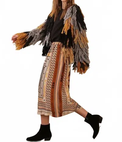 Me369 Rosalee Midi Skirt In Tattoo Multi