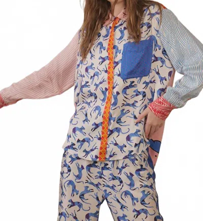 Me369 Scarlett Long Sleeve Shirt In Eyes In Multi