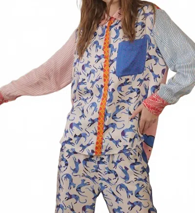 Me369 Scarlett Long Sleeve Shirt In Eyes In Multi