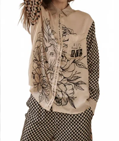 Me369 Scarlett Print Shirt In Mystic In Multi