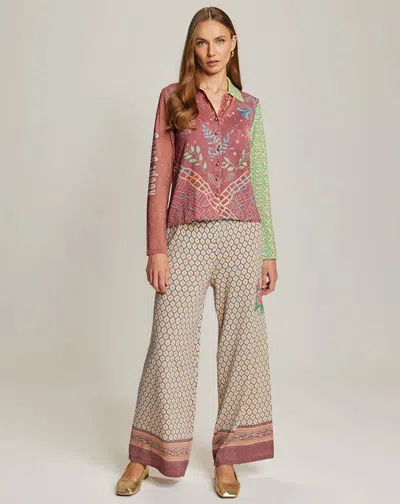 Me369 Serenity Button Shirt In Shipibo In Multi