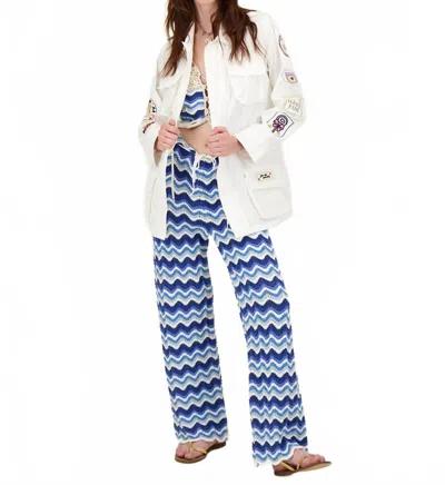 Me369 Sloane Embroidered Jacket In White In Neutral