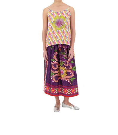 Me369 Vanessa Printed Midi Skirt In Dragon In Multi