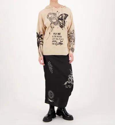 Me369 Women's Alina Hooded Sweater In Sand In Brown