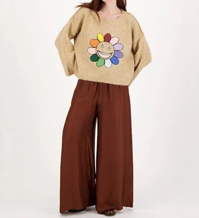 Me369 Women's Annie Wide Leg Pants In Brown