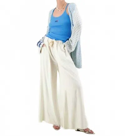 Me369 Women's Ariel Wide Leg Pants In Natural In White