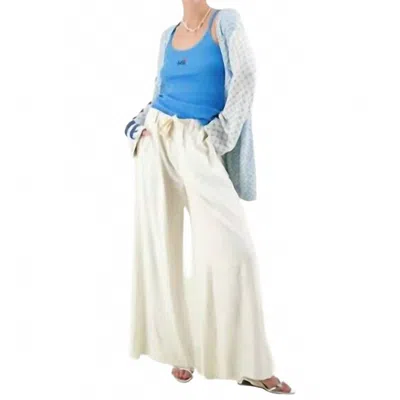 Me369 Ariel Wide Leg Pants In Natural In White