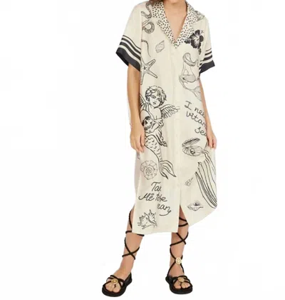 Me369 Women's Charlotte Shirt Dress In Mermaid In White