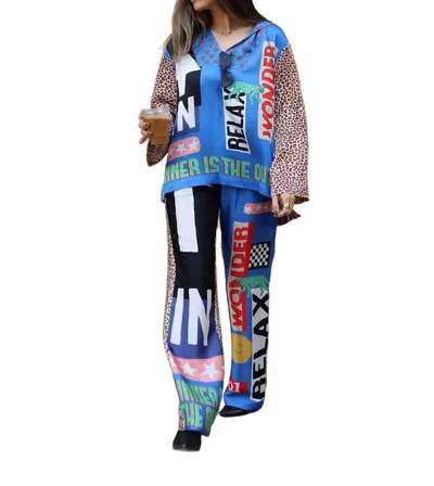 Me369 Women's Denis Pants In Leopard In Multi