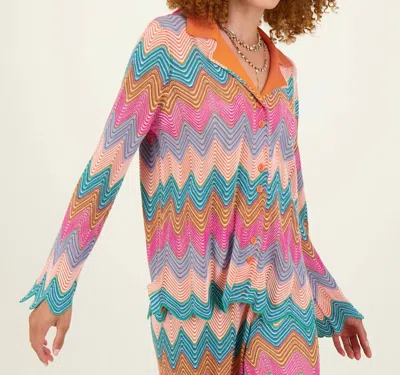 Me369 Women's Emily Shirt In Chevron In Multi
