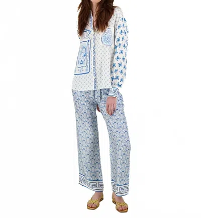 Me369 Women's Isabel Button Down Shirt In Amalfi In Blue