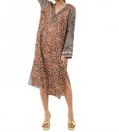 Me369 Women's Natalie Keyhole Dress In Chocolate In Multi