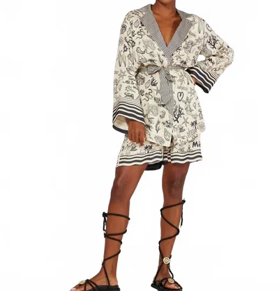 Me369 Women's Scarlett Shirt In Folk Pop In White