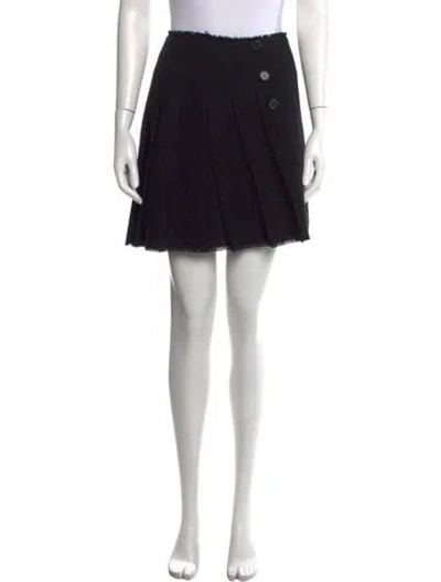 Pre-owned Meadham Kirchhoff Wool Mini Skirt In Black