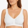 Meadow Ease Cotton Front Closure Bra For Mastectomy In White