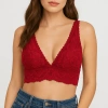 Meadow Lily Soft Lace Bralette In Red