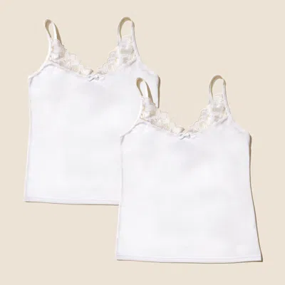 Meadow Luna Lace Cotton Cami 2-pack In White