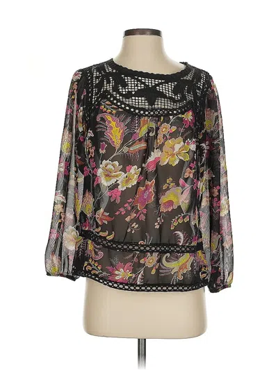 Pre-owned Meadow Rue 3/4 Sleeve Blouse In Black